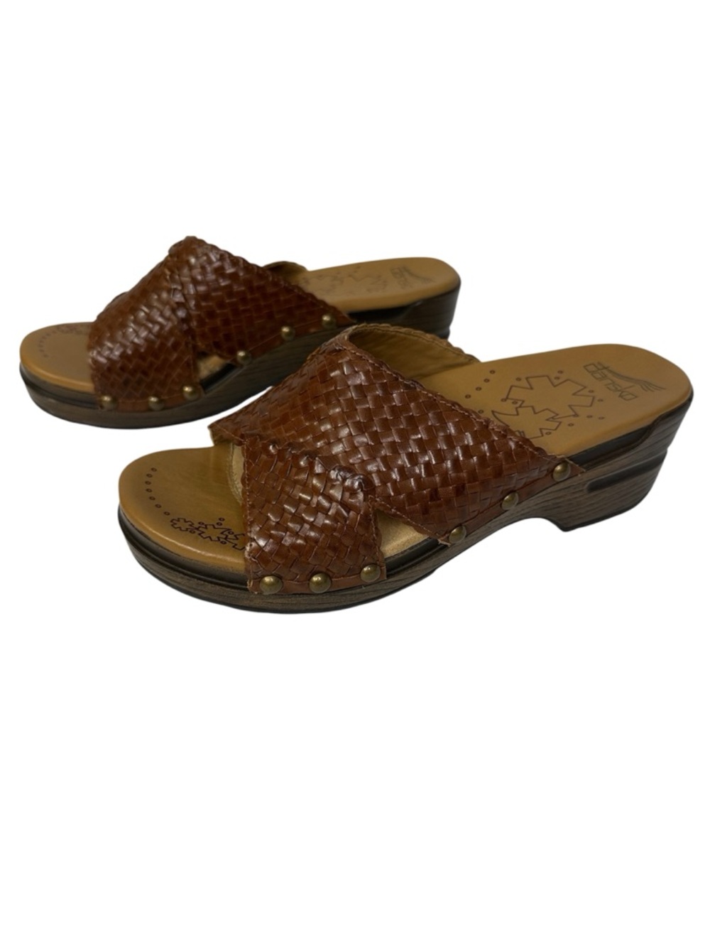 Dansko Mila Shoes Slip On Clog Sandals Woven Leather Women’s Size 36 US 6-6.5
